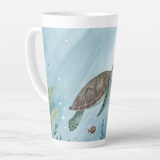Underwater world with turtle latte mok (Linkerhoek)