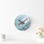 Underwater world with turtle ronde klok (Huis)