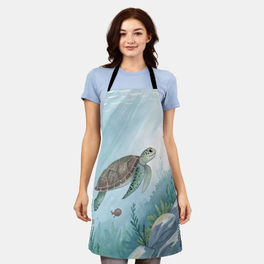 Underwater world with turtle schort (Gedragen)