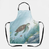 Underwater world with turtle schort (Voorkant)