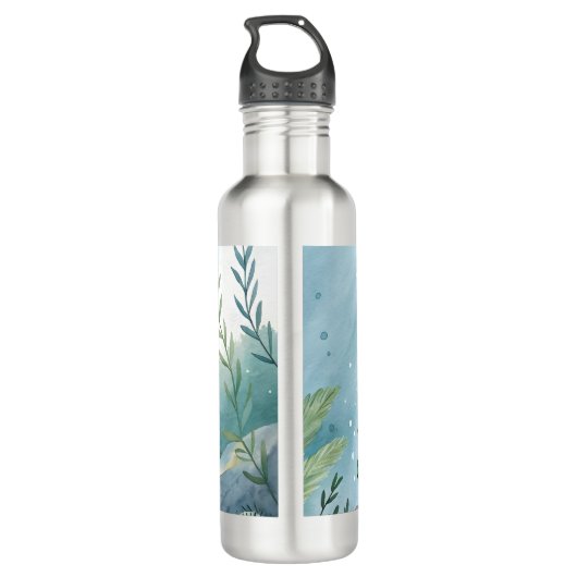 Underwater world with turtle waterfles  (Achterkant)