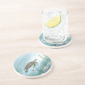 Underwater world with turtle zandsteen onderzetter (Zijkant)