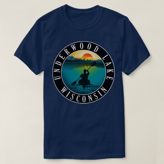 Underwood Lake Wisconsin Kayaking T-shirt (Design voorkant)