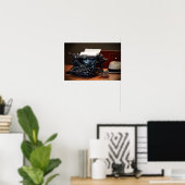 Underwood schrijfmachine en Whisky Poster (Thuiskantoor)