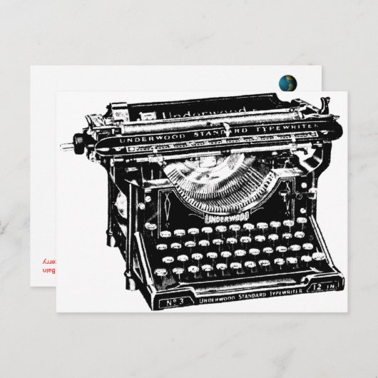Underwood Typewriter Briefkaart (Voorkant / Achterkant)