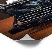 Underwood Typewriter en Whiskey Poster (Hoek)