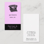 Underwood Typewriter Visitekaartje (Voorkant / Achterkant)