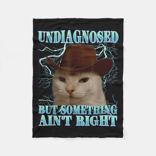 Undiagnosed But Soing Ain't Right Funny Silly Cat  Fleece Deken (Voorkant)