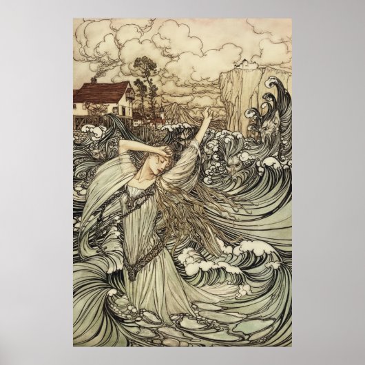 Undine door Arthur Rackham Poster (Voorkant)