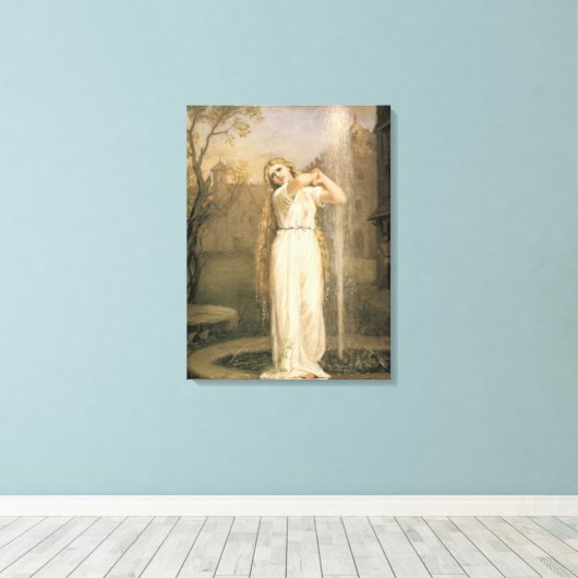 Undine (door John William Waterhouse) Canvas Afdruk (Insitu (Houten vloer))