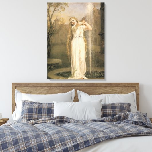 Undine (door John William Waterhouse) Canvas Afdruk (Insitu (Slaapkamer))