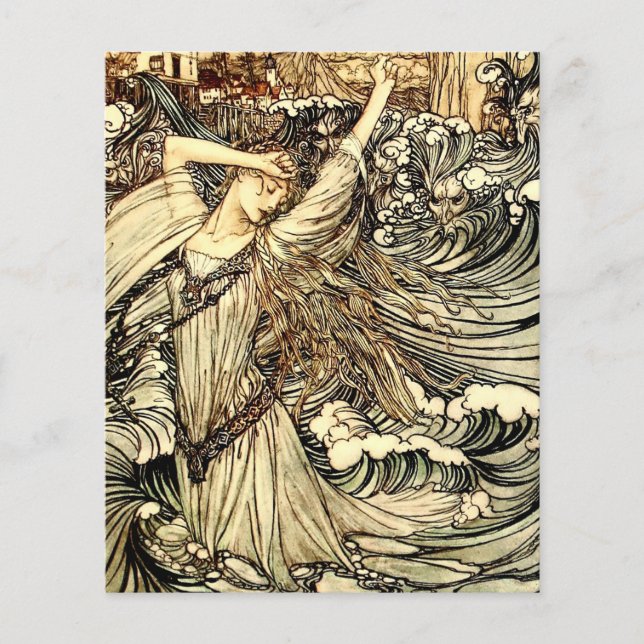 “Undine in de golven” door Arthur Rackham (Voorkant)