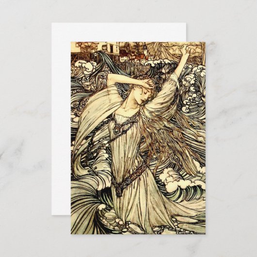 “Undine in de golven” door Arthur Rackham Bedankkaart (Voorkant / Achterkant)