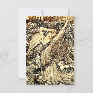 “Undine in de golven” door Arthur Rackham Bedankkaart