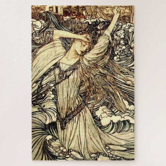 “Undine in de golven” door Arthur Rackham Legpuzzel (Verticaal)