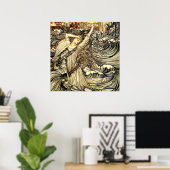 “Undine in de golven” door Arthur Rackham Poster (Thuiskantoor)