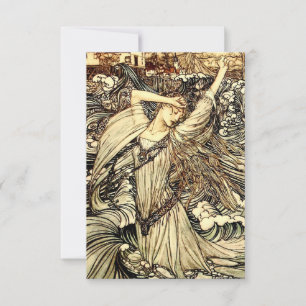 “Undine in de golven” door Arthur Rackham RSVP Kaartje