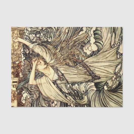 “Undine in de golven” door Arthur Rackham Tissuepapier (Voorkant)