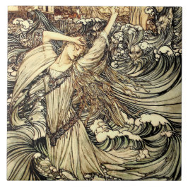 “Undine in de golven” van Arthur Rackham Tegeltje