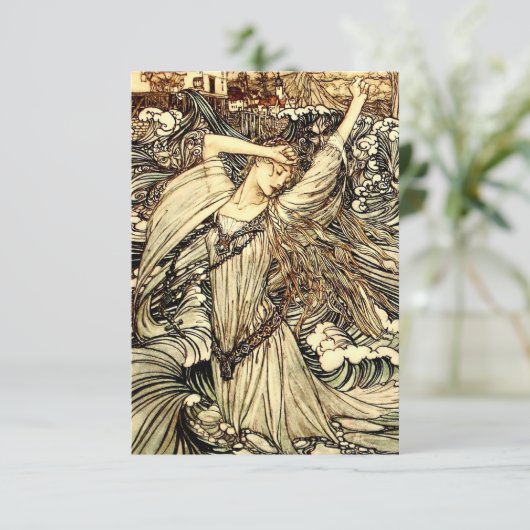 "Undine in the Waves" van Arthur Rackham Bedankkaart (Staand voorkant)