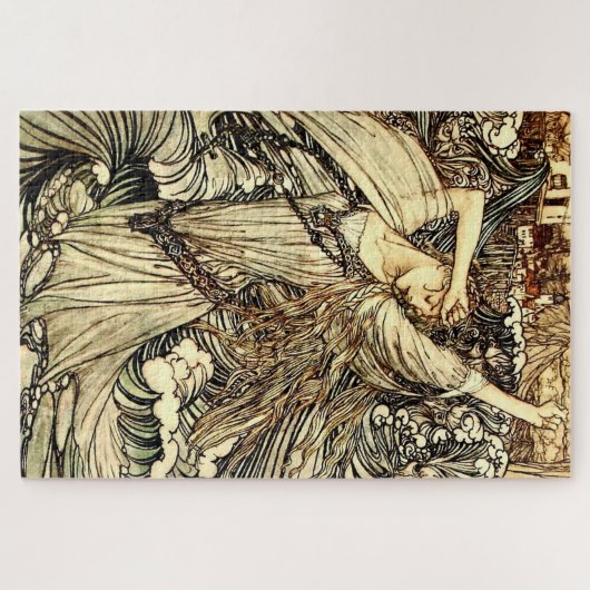 "Undine in the Waves" van Arthur Rackham Legpuzzel (Horizontaal)