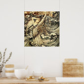 "Undine in the Waves" van Arthur Rackham Poster (Keuken)