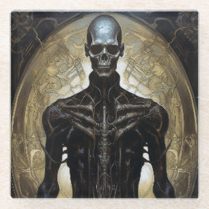 Undode Cyborg Sci-Fi Horror Art Glazen Onderzetter