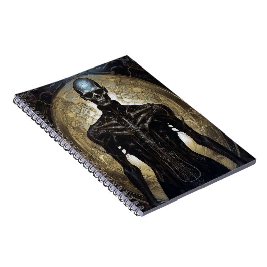 Undode Cyborg Sci-Fi Horror Art Notitieboek (Rechterzijde)