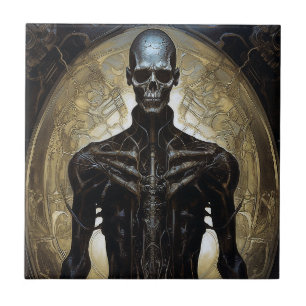 Undode Cyborg Sci-Fi Horror Art Tegeltje