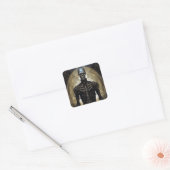 Undode Cyborg Sci-Fi Horror Art Vierkante Sticker (Envelop)