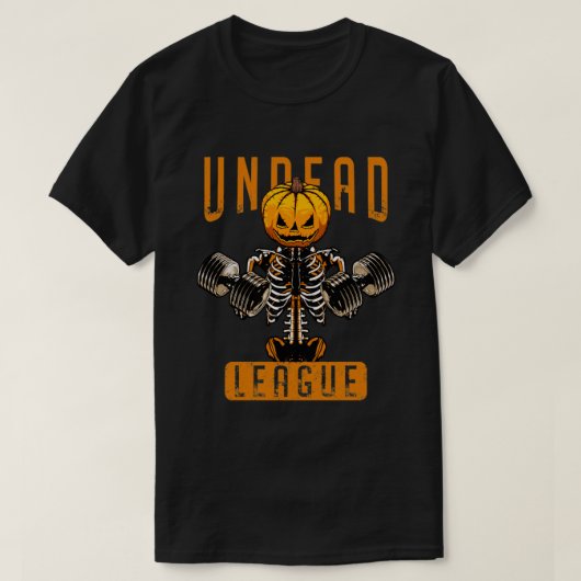 Undode Fitness League Workout Halloween Pumpkin Sk T-shirt (Design voorkant)