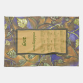 undulerende bladeren keukentheekdoek 2015 kalender theedoek (Horizontaal)