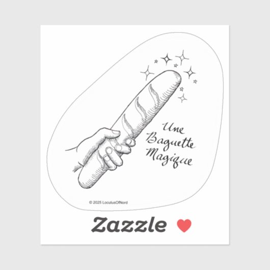 "Une Baguette Magique" Punny Franse Sticker (Vel)