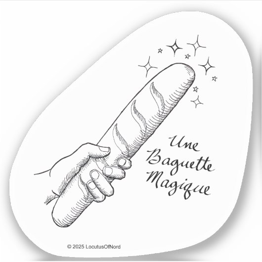"Une Baguette Magique" Punny Franse Sticker (Voorkant)