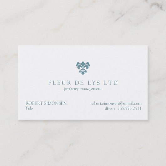 Une Fleur de Lis Visitekaartje (Voorkant)