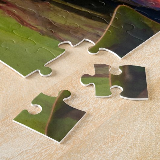 Une grenouille sous une fleur de nénuphar legpuzzel (Zijkant)