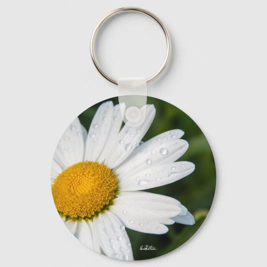 Une margueritte, font vert sleutelhanger (Voorkant)