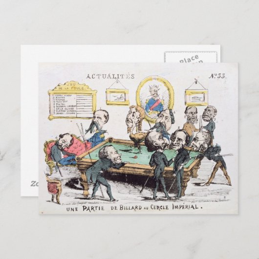Une Partie de Billard au Cercle Imperial" Briefkaart (Voorkant / Achterkant)