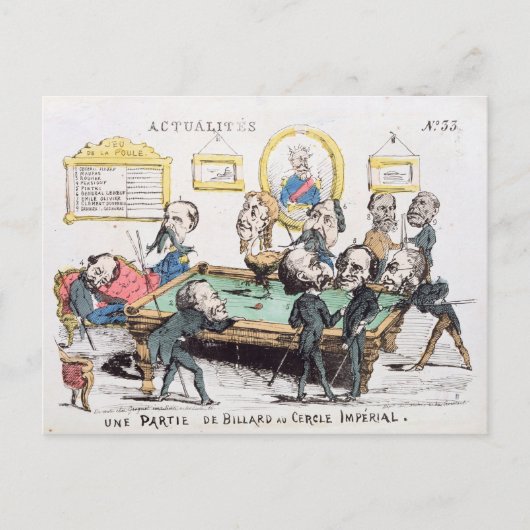 Une Partie de Billard au Cercle Imperial" Briefkaart (Voorkant)