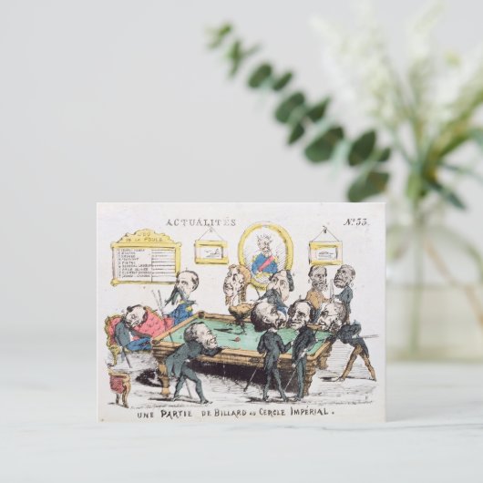 Une Partie de Billard au Cercle Imperial" Briefkaart (Staand voorkant)
