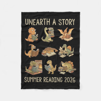 Unearth a Story Summer 2026 Dinosaur Reading Books Fleece Deken