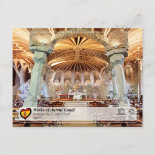 UNESCO - Antoni Gaud, Crypte in de Colonia G￼ell Briefkaart
