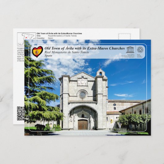 UNESCO - Ávila - Real Monasterio de Santo Tomás Briefkaart (Voorkant / Achterkant)
