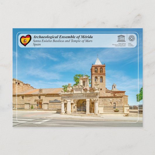 UNESCO - Basiliek van Santa Eulalia / Mars-tempel Briefkaart (Voorkant)