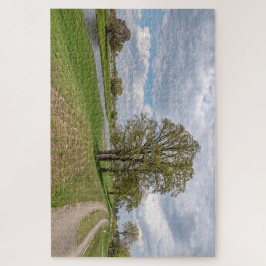 Unesco biosfeerreservaat. Rivier Elbe landschap. Legpuzzel (Verticaal)