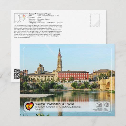 UNESCO Catedral del Salvador de Zaragoza (La Seo) Briefkaart (Voorkant / Achterkant)