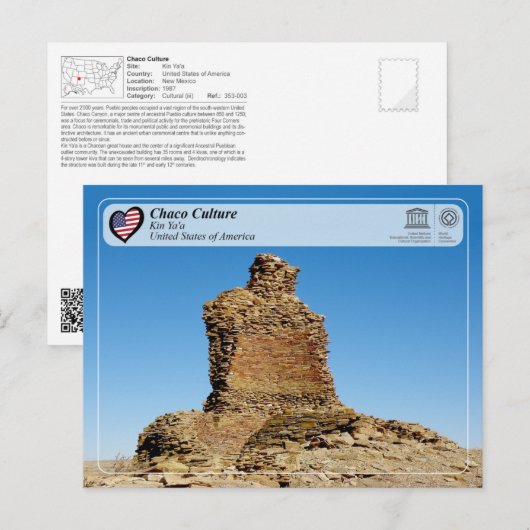 UNESCO - Chaco Culture - Kin Ya'a Briefkaart (Voorkant / Achterkant)