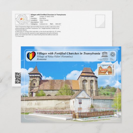 UNESCO - dorp Valea Viilor (Stamp Edition) P Briefkaart (Voorkant / Achterkant)