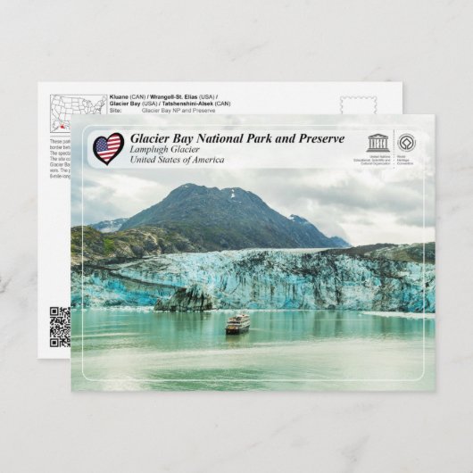 UNESCO - Glacier Bay NP - Lamplugh Glacier Briefkaart (Voorkant / Achterkant)
