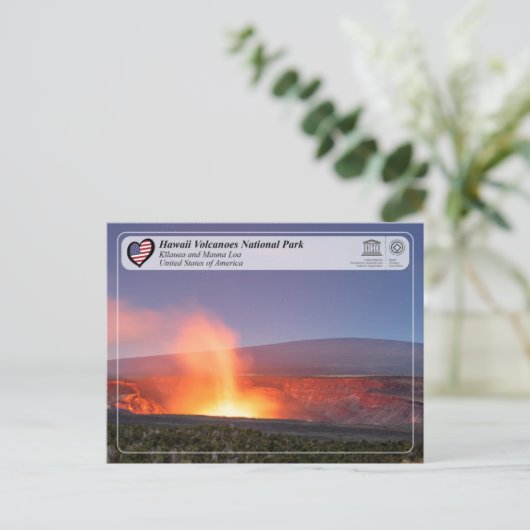 UNESCO - Hawaii Volcanoes - Mauna Loa en Kīlauea Briefkaart (Staand voorkant)